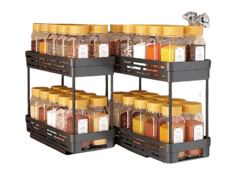 Étagère à épices coulissante – Deux niveaux pour cuisine et garde-manger Dialy - Dakar