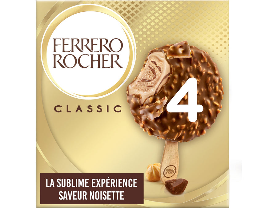 FERRERO ROCHER - Glace saveur noisette classic - 4 Bâtonnets  Dakar Dialy