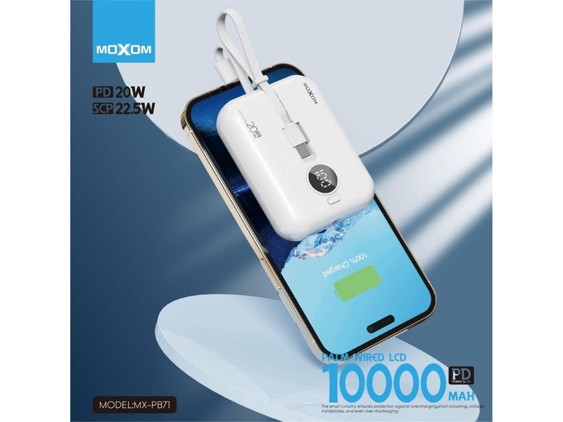 MOXOM MX-PB71 Power Bank 10 000 mAh – Multiports, Charge Rapide