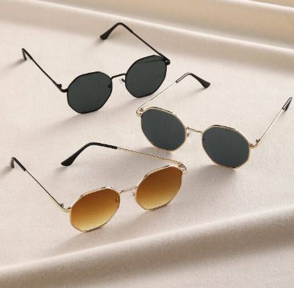 Lunettes de Soleil Géométriques Classiques – Lot de 3, Protection UV