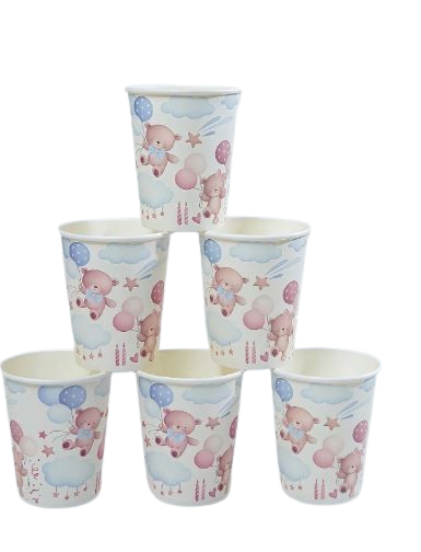 Gobelets en papier (10 pcs) – Thème oursons et ballons Dialy - Dakar