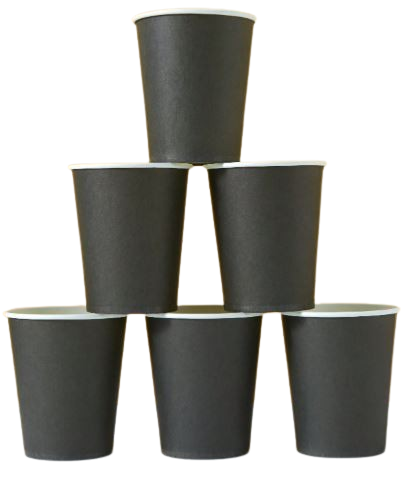 Gobelets en papier noir – Jetables pour boissons froides et café (25 pièces) Dialy - Dakar