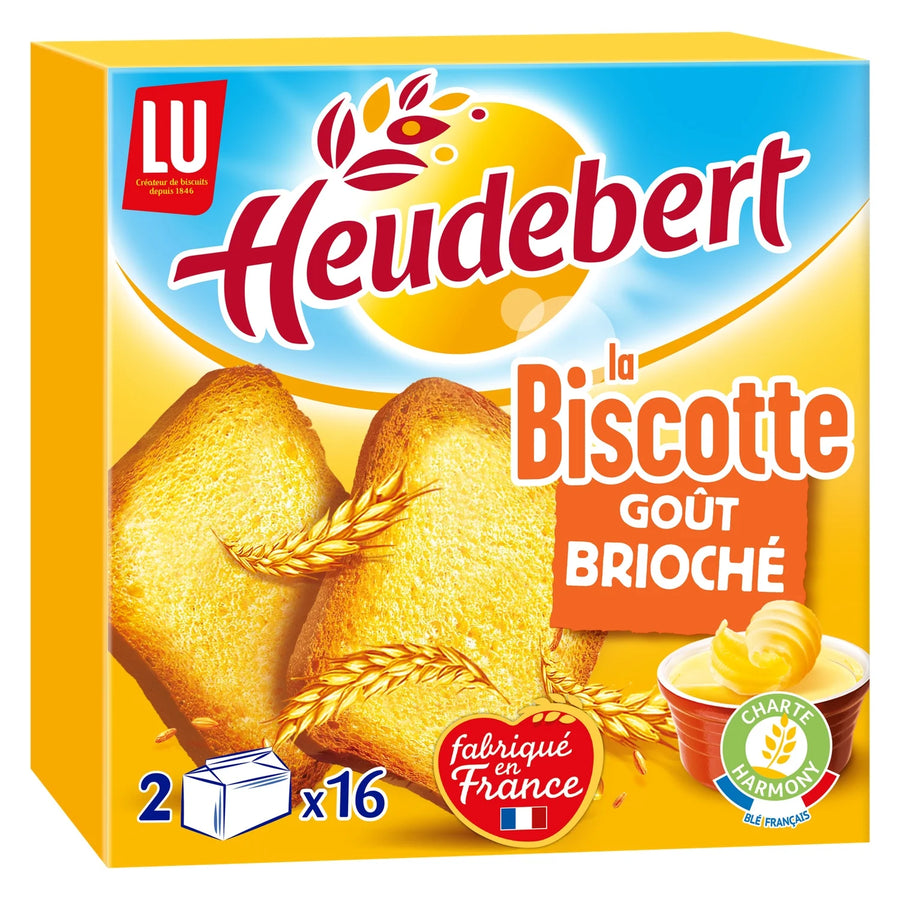 HEUDEBERT by LU - Biscottes au goût brioché - 2 x 16 biscottes Dakar Dialy