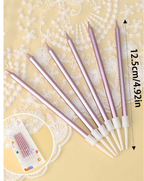 Bougies De Décoration De Gâteau D'anniversaire,Rose