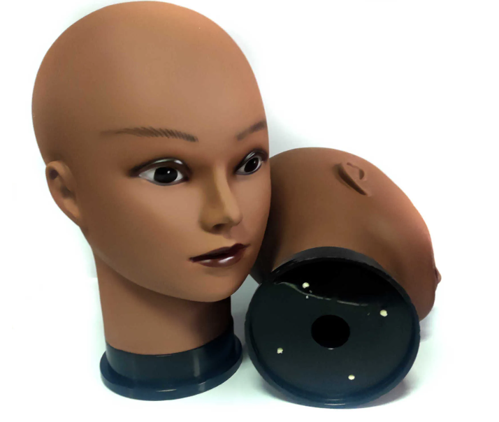 Tête de mannequin chauve Ruilong avec support
