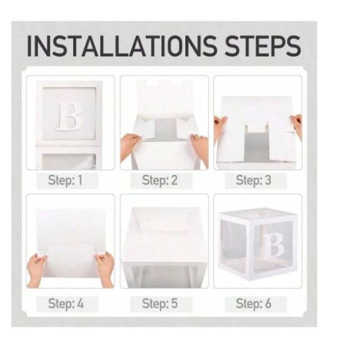 Boîtes de ballons blancs, avec lettres  baby