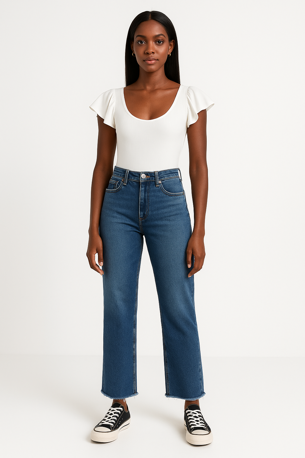 I DO DO - Jeans pour femme bleu wide leg - Taille 34 Dakar Dialy