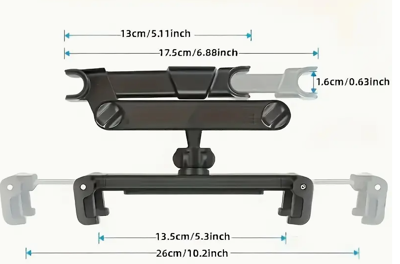 Support de tablette et téléphone pour appuie-tête arrière de voiture