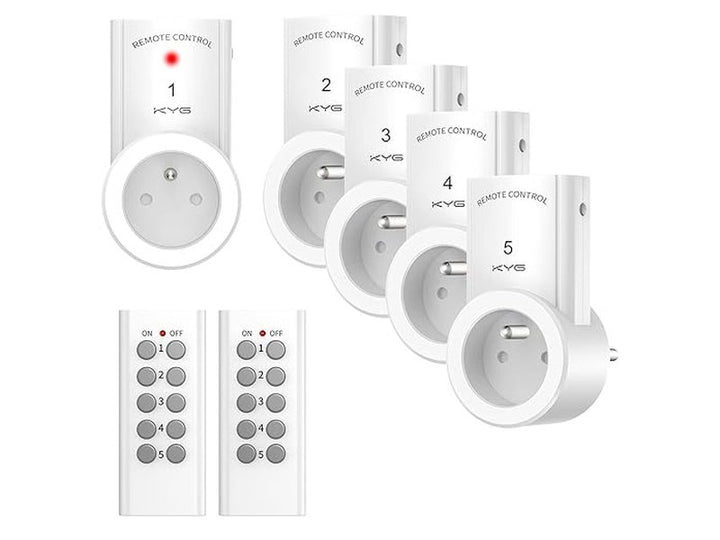 KYG Prises Télécommandées Programmables x5 – Sans Fil + Télécommandes Dialy - Dakar