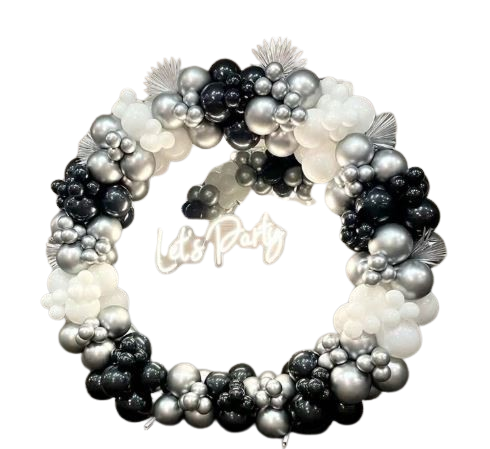Kit guirlande ballons 147 pièces – Noir, argent et blanc pour fête & mariage Dialy - Dakar