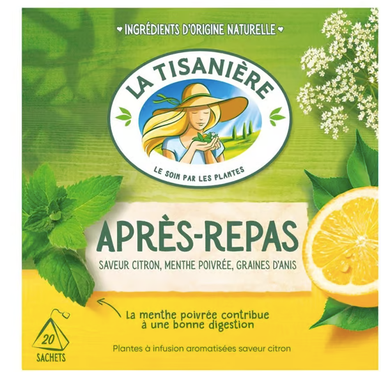 LA TISANIÈRE - Thé après-repas saveur citron, menthe poivrée, graines d'anis - 20 sachets Dakar Dialy