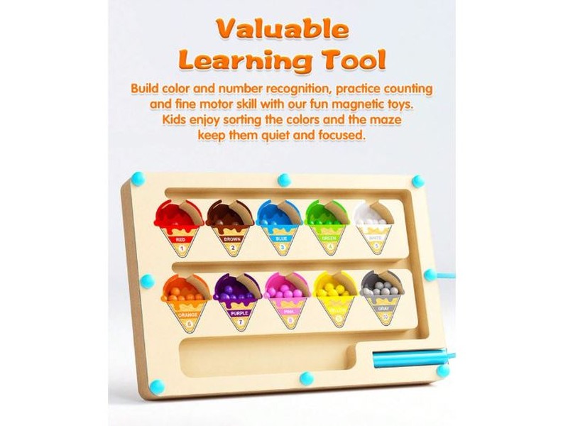 Labyrinthe Magnétique Couleurs & Chiffres – Jouet Éducatif