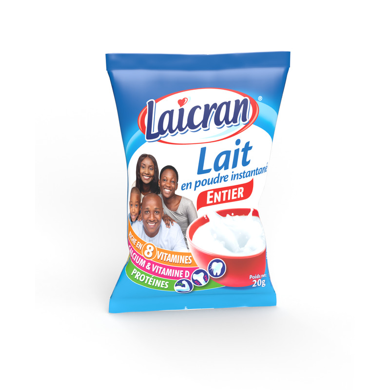 Lait en poudre Laicran 20g, idéal pour une nutrition complète et pratique. Disponible à Dakar en 1H sur Dialy.sn