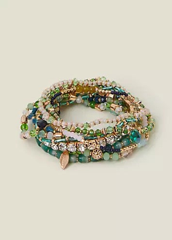 Lot 10 bracelets perles fines bleues – Style bohème Dakar Dialy