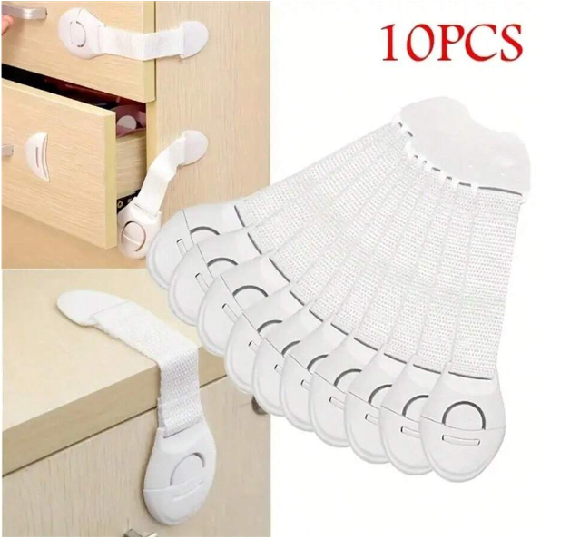 Lot de 10 Verrous de Sécurité Enfant pour Tiroirs & Placards Dakar Dialy