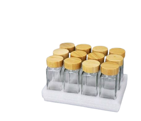 Ensemble 12 pots à épices cuisine – Bocaux transparents avec couvercles Dialy - Dakar