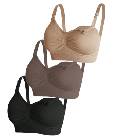 Lot de 3 Soutien-gorge Allaitement – Maternité, Sans Armatures, Fermeture Clip, Taille L Dialy - Dakar