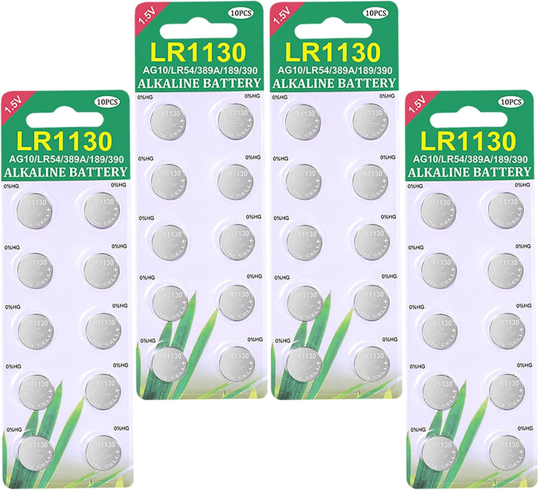 Lot de 40 Piles Bouton LR1130 AG10 – Alcalines Haute Performance Dialy - Dakar
