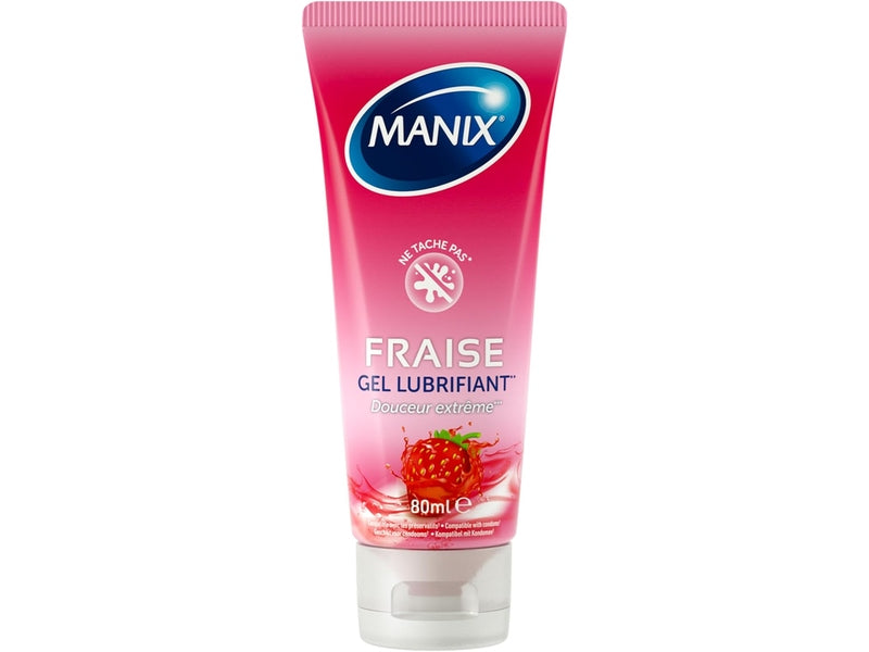 Manix - Lubrifiant intime goût fraise, 80 ml. Disponible sur Dialy.sn