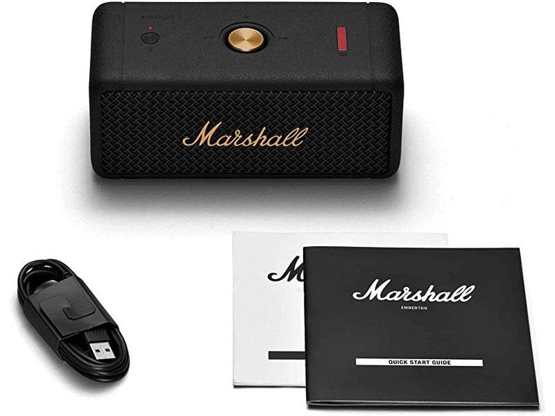 Yinke Étui Rigide Pour Haut-Parleur Bluetooth Marshall Emberton - Sac De Rangement Portable Noir/Doré