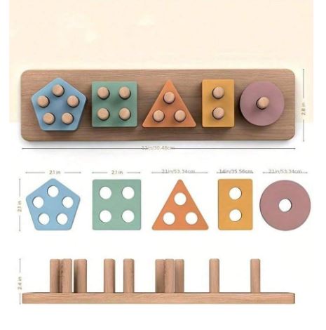 Jouet en Bois de Tri de Formes – Éducatif pour Tout-Petits 1 à 3 Ans