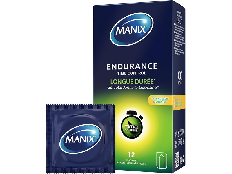Manix Endurance - Boîte de 12 préservatifs pour homme, 53 mm.  Disponible sur Dialy.sn