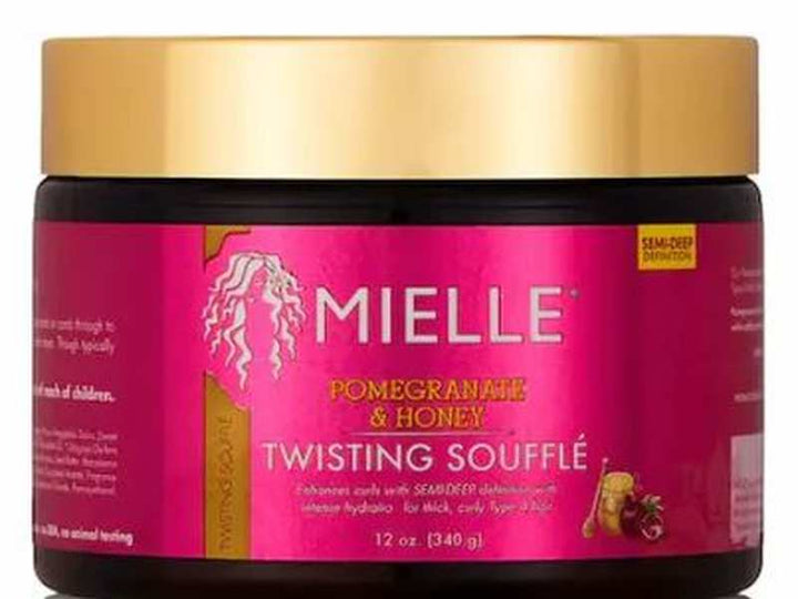 Crème coiffante Mielle Organics Twisting Soufflé - Pomegranate & Honey, 340 ml. Idéale pour définir et hydrater les boucles. Disponible sur Dialy.sn.