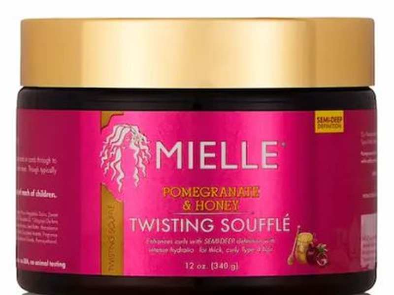 Crème coiffante Mielle Organics Twisting Soufflé - Pomegranate & Honey, 340 ml. Idéale pour définir et hydrater les boucles. Disponible sur Dialy.sn.