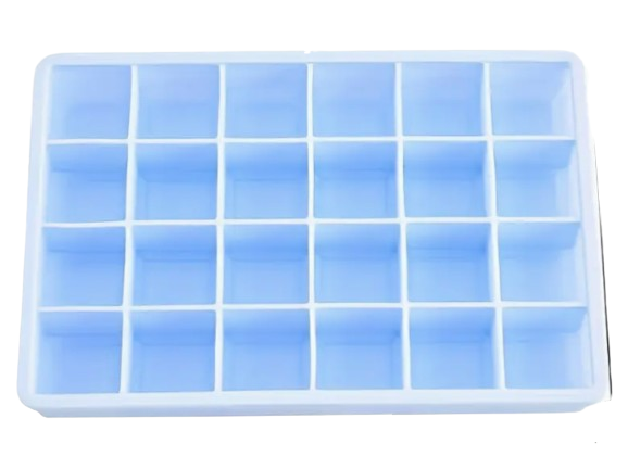 bac à Glaçons en Silicone Alimentaire avec Couvercle – 15 à 24 Cubes Carrés, Démoulage Facile