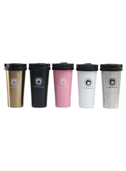 Mug Isotherme 500 ml Noir – Acier Inox avec Paille Cachée Dialy - Dakar