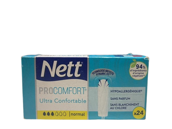NETT - Tampon Confortable ProComfort Sans Applicateur X24 - Taille Normale Dakar Dialy