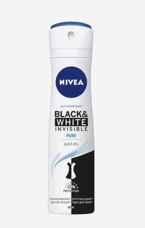 NIVEA - Spray Anti-Transpirant Invisible Pour Noir & Blanc Pure - 150 ml DAKAR DIALY