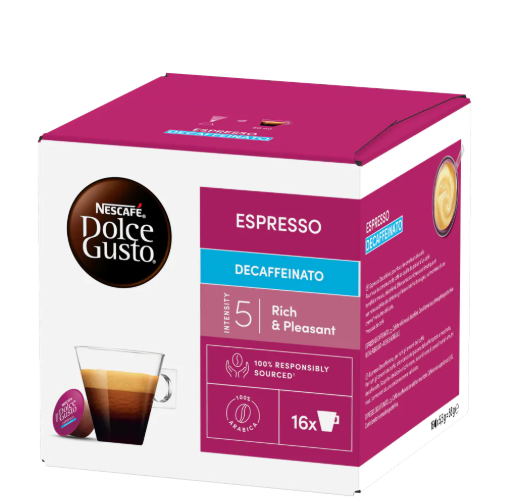 Nescafe Dolce Gusto Nespresso Lungo Decaf Pods Café Capsule