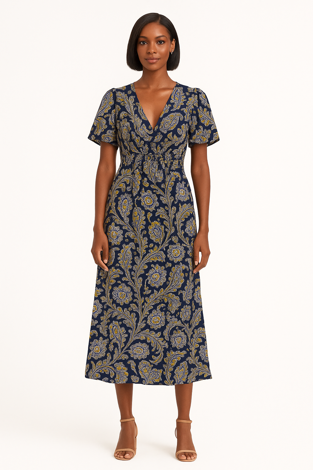 O.SHA - Robe volante motif bleu taille - XL/2XL Dakar Dialy