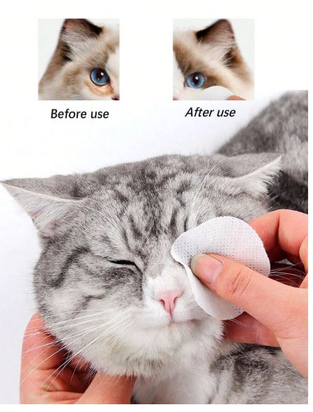 Lingette Nettoyante Multifonction Yeux & Museau – 1 Pièce pour Chats et Chiens
