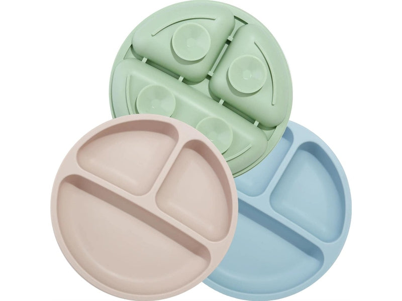 PANDAEAR - Assiettes Bébé Silicone – Lot de 3 Divisées & Antidérapantes Dialy - Dakar