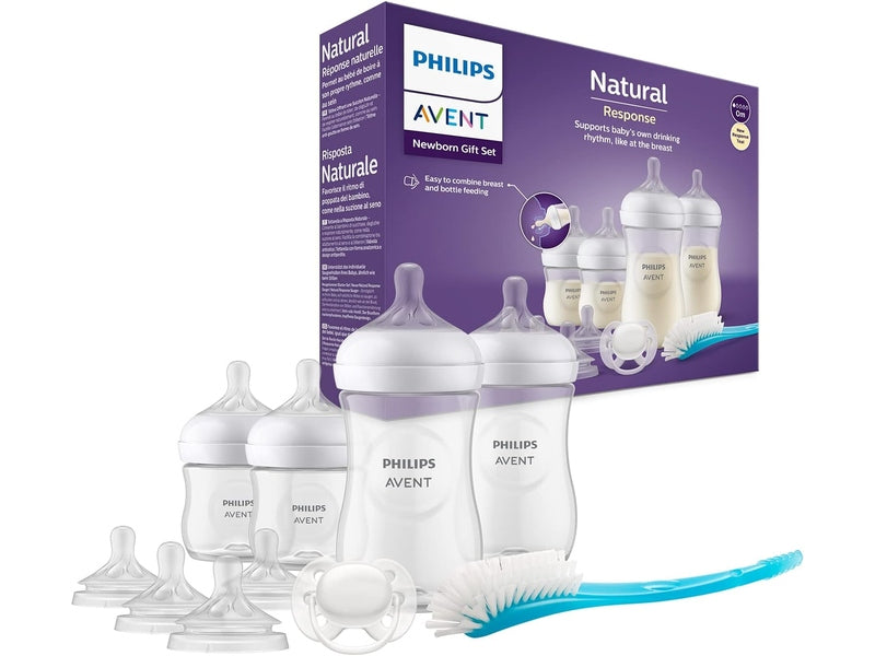 PHILIPS AVENT -  Kit biberons pour nouveau-né – 4 biberons, 2 tétines, sucette ultra-douce et goupillon, 0-12 mois DAKAR DIALY