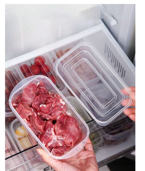 Lot de 10 boîtes de conservation alimentaire transparentes avec lignes de mesure - 700ML