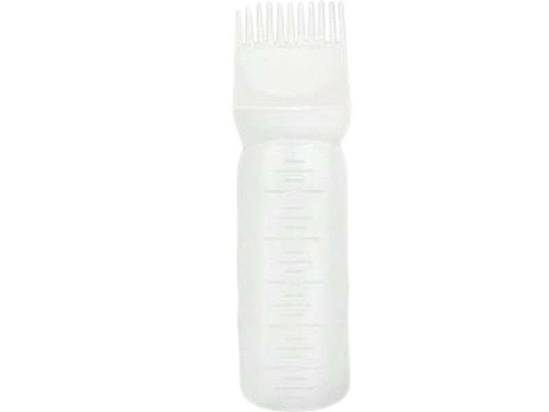 Pot de coloration et de soin des cheveux avec peigne et échelle, blanc