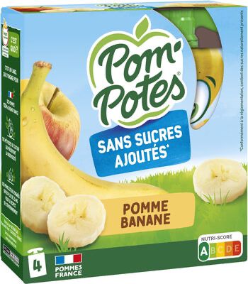 POM'POTES - Compotes Pomme Banane sans sucres ajoutés 4x90G Dialy - Dakar