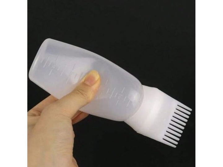 Pot de coloration et de soin des cheveux avec peigne et échelle, blanc