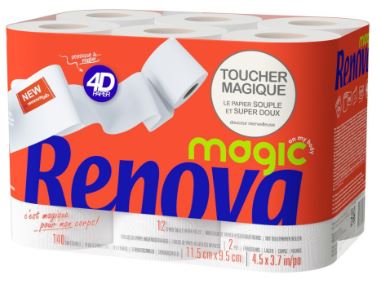 RENOVA - Papier toilette magic 4D x12 Dialy - Dakar