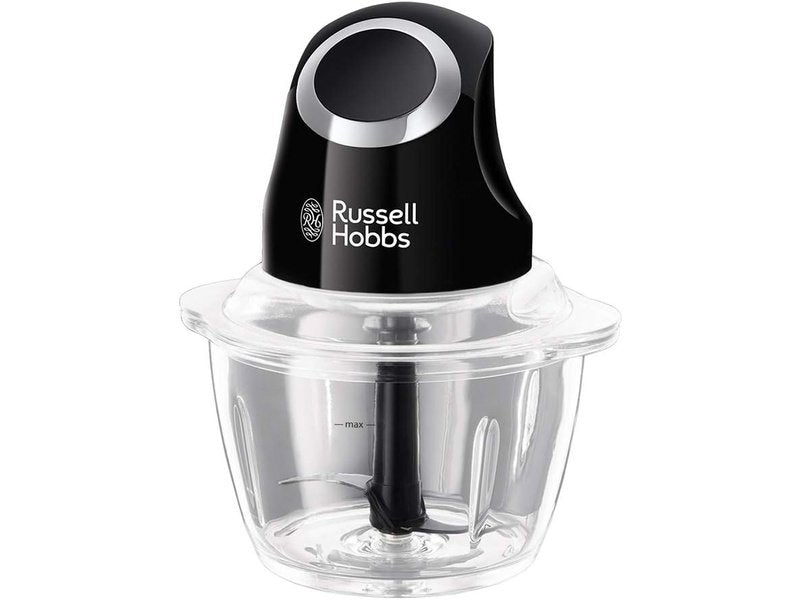 Mini hachoir électrique Russell Hobbs avec bol en verre et lames en acier inoxydable. Disponible à Dakar en 60min sur Dialy.sn