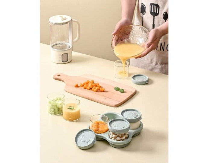 Boîtes Rangement Alimentaire Bébé + Plateau – Lot de 5