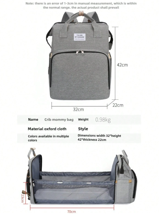 SAC À LANGER SAC À DOS BÉBÉ - Imperméable, Pliable avec Tapis à Langer, Voyage & Maternité Dialy - Dakar