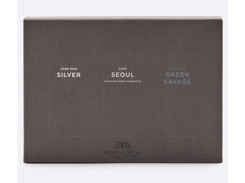 Parfum ZARA MAN - Trio Silver, Green Savage et Seoul, 3 x 40ml