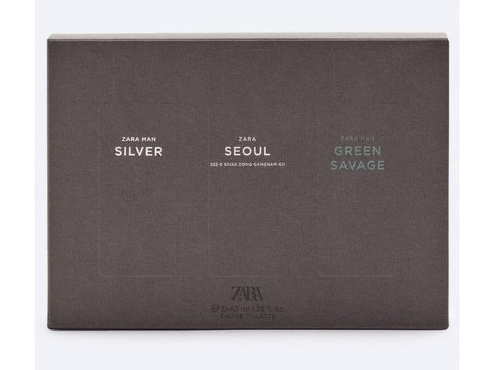 Parfum ZARA MAN - Trio Silver, Green Savage et Seoul, 3 x 40ml