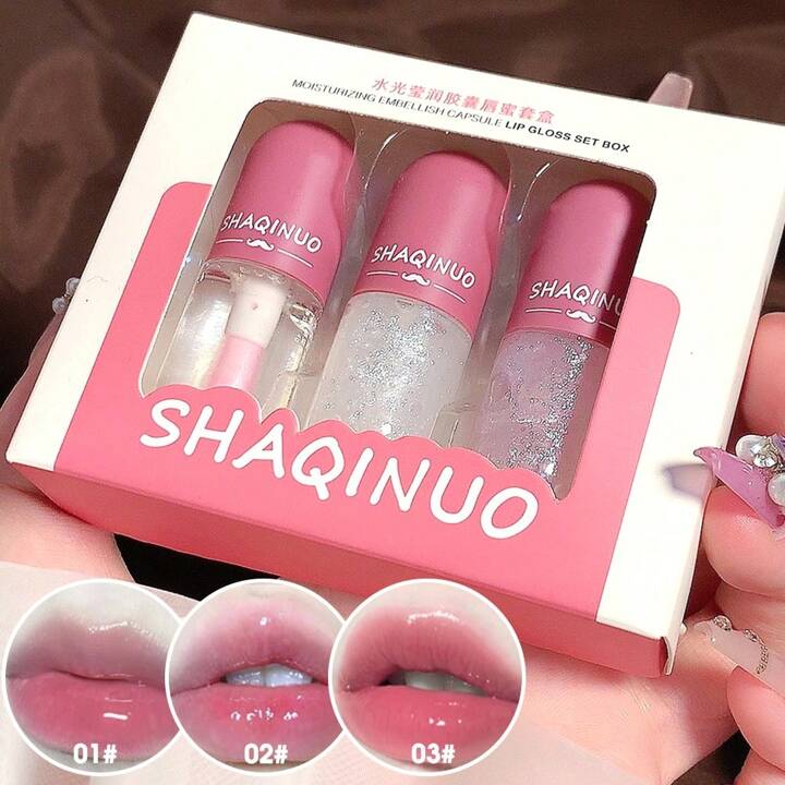 SHAQINUO - Ensemble 3 Lip Gloss Lumineux Dakar Dialy
