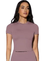 SILQUEE – T-shirt ajusté unicolore vieux rose Dialy - Dakar