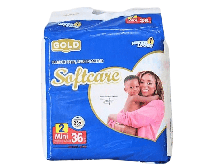 SOFTCARE Gold – Couches bébé – Taille 2 Mini (3-8 kg) – Pack économique de 36 Dialy -Dakar